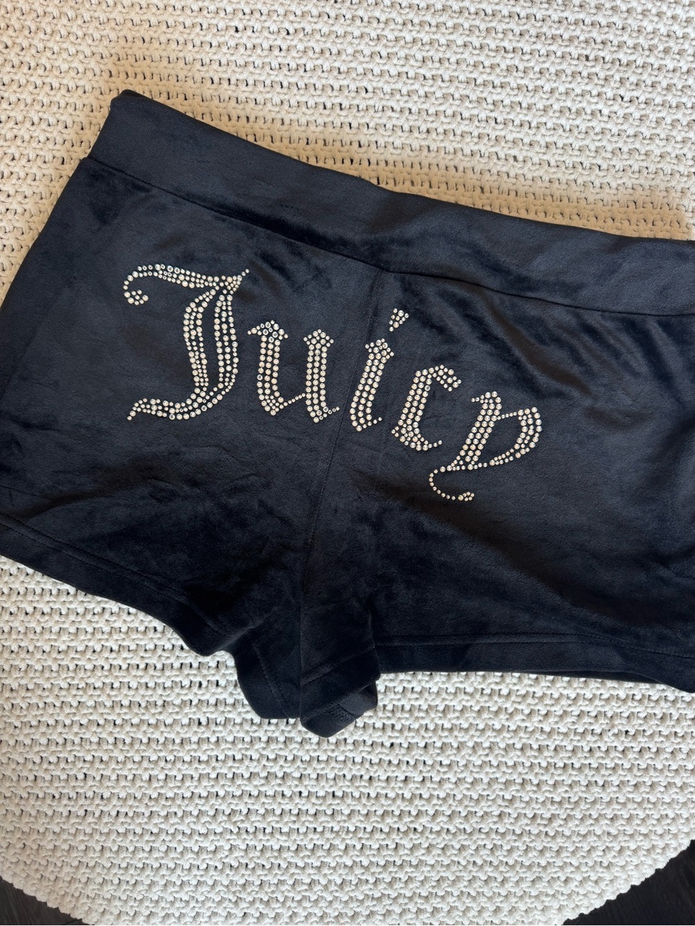 Juicy Couture Rhinestone Velour Lounge Shorts Size M Y2K
